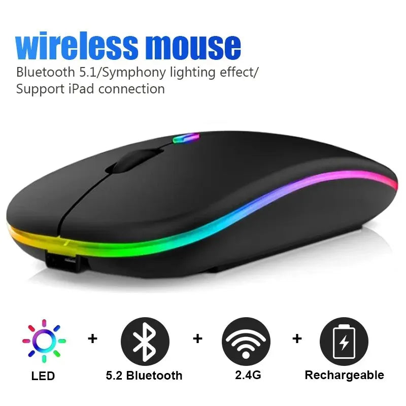 Bluetooth Rechargeable Gaming Mouse with LED Backlight