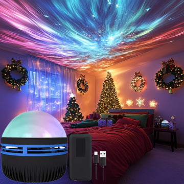 USB LED Aurora Projector Lamp with Remote Control