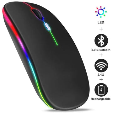 Bluetooth Rechargeable Gaming Mouse with LED Backlight