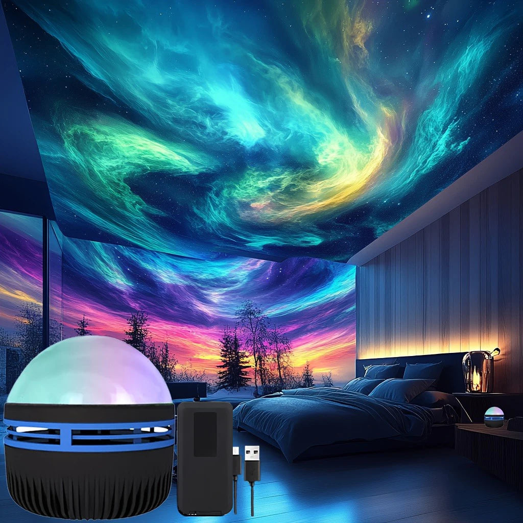 USB LED Aurora Projector Lamp with Remote Control